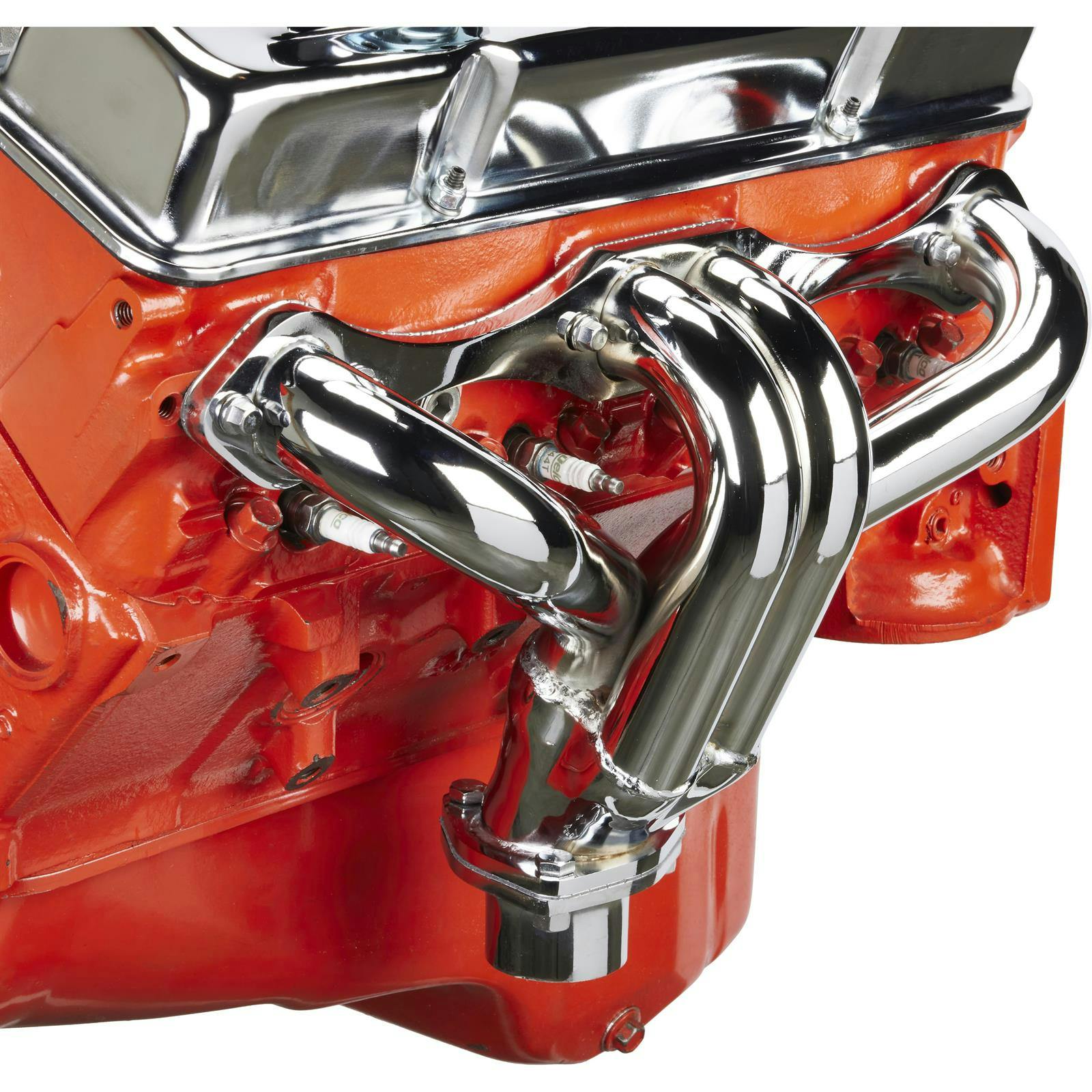 Tight-Fit Small Block Chevy Block Hugger Headers, Chrome