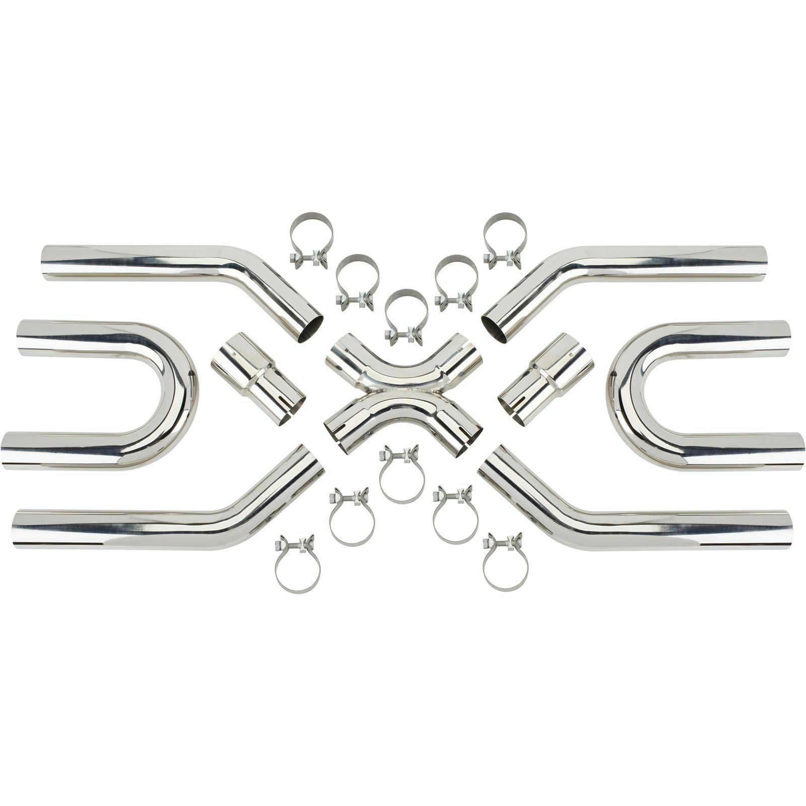 Universal X-Pipe Exhaust System Mid-Pipe Kit, 304 Stainless Steel
