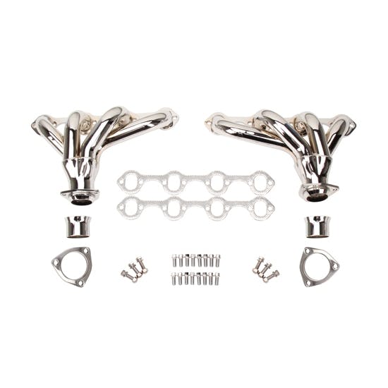 Tight-Fit Small Block Ford Block Hugger Headers, Chrome