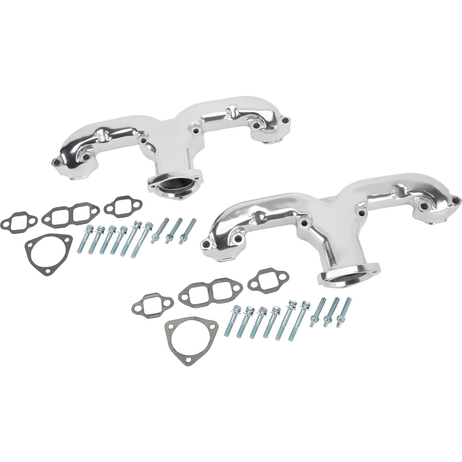 Smoothie Rams Horn Exhaust Manifolds, Small Block Chevy, Silver