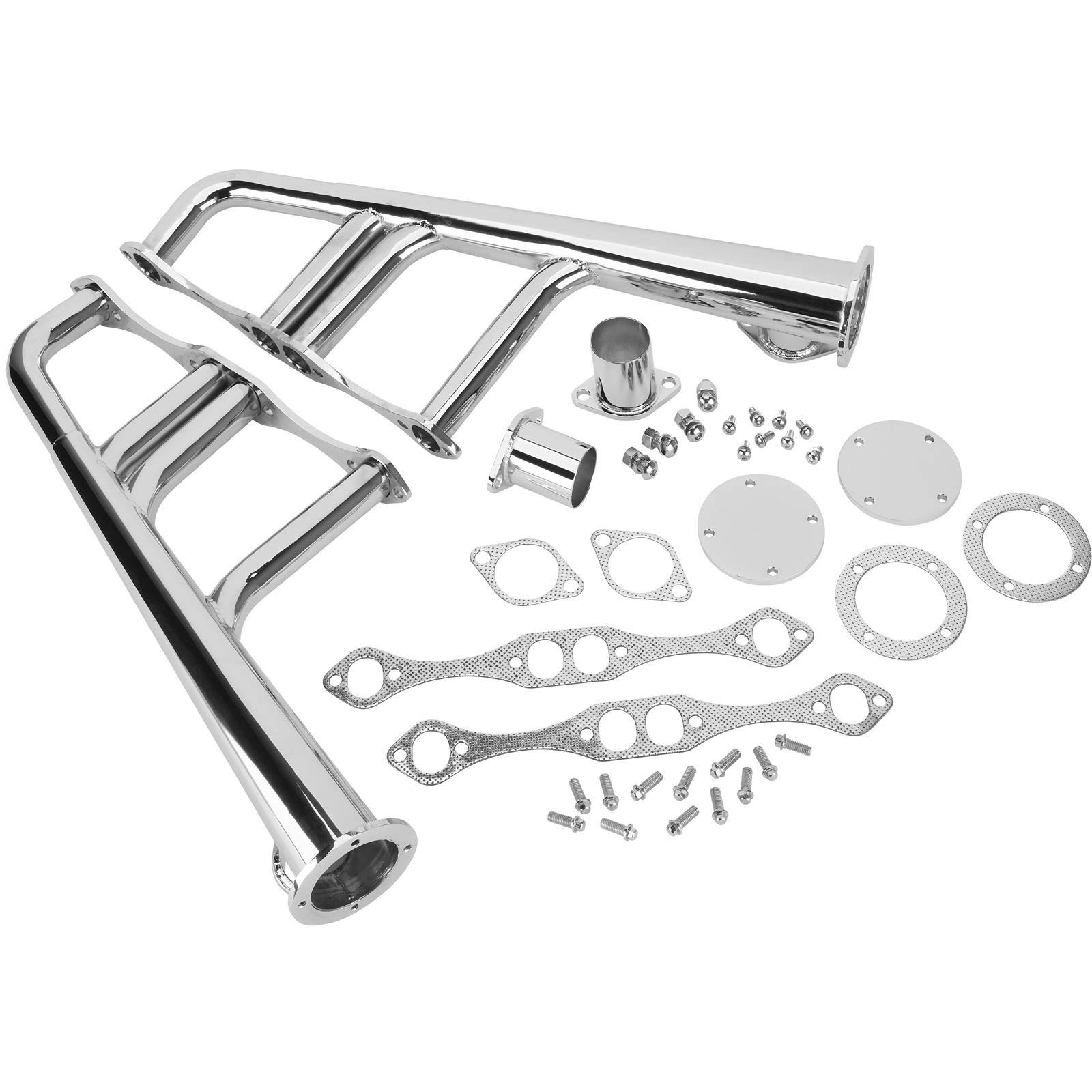 Small Block Chevy Lake Style Headers, Chrome