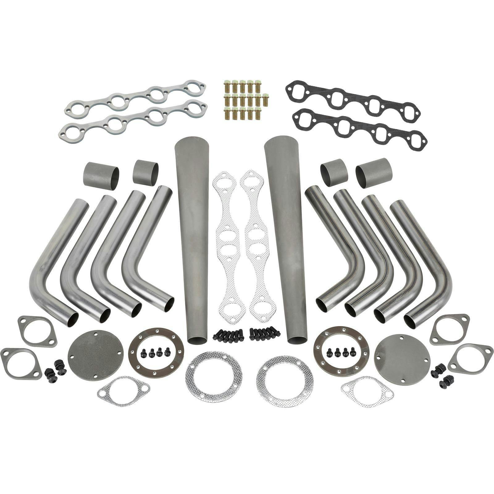 Small Block Ford Lake Style Header Kit, 1-5/8 Tube, 3-1/2 Inch Cone