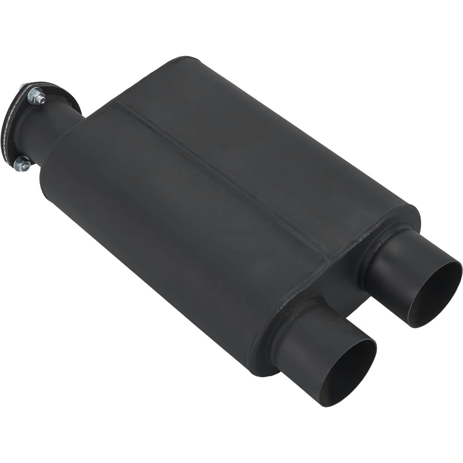 Baffled Muffler with Cutout, 3 Inch Same Side Inlet/Outlet