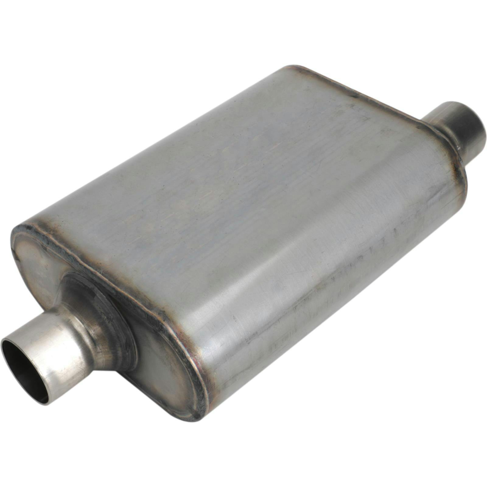 Stainless Steel Chamber Muffler, 2.25 Inch, Offset/Centered