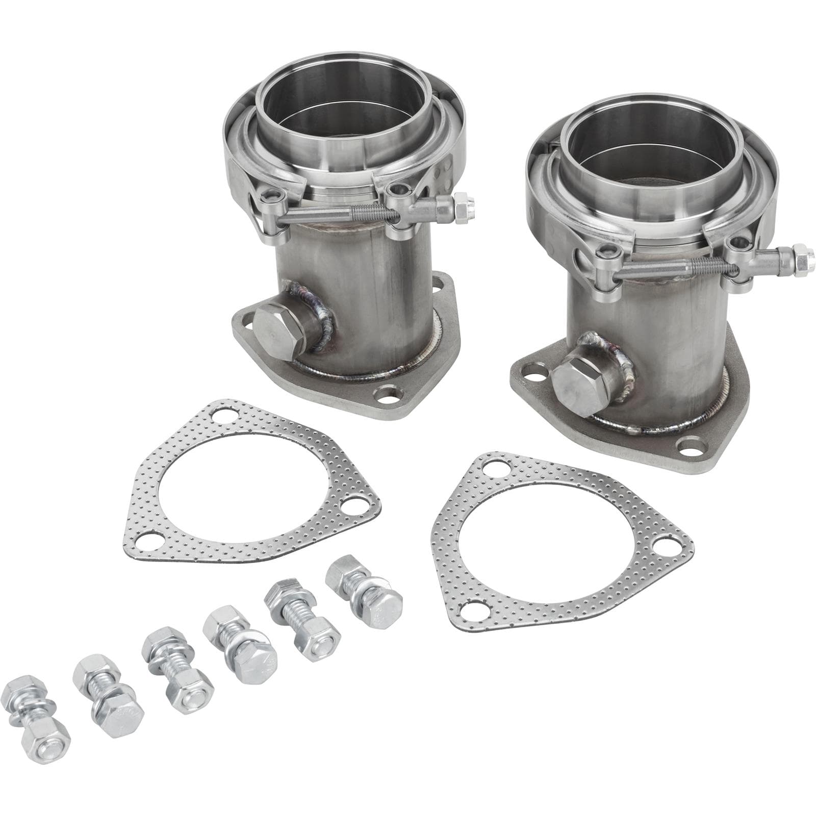 3-Bolt Exhaust Flange to V-Band Flange w/ O2 Bung, 2.5-inch SS