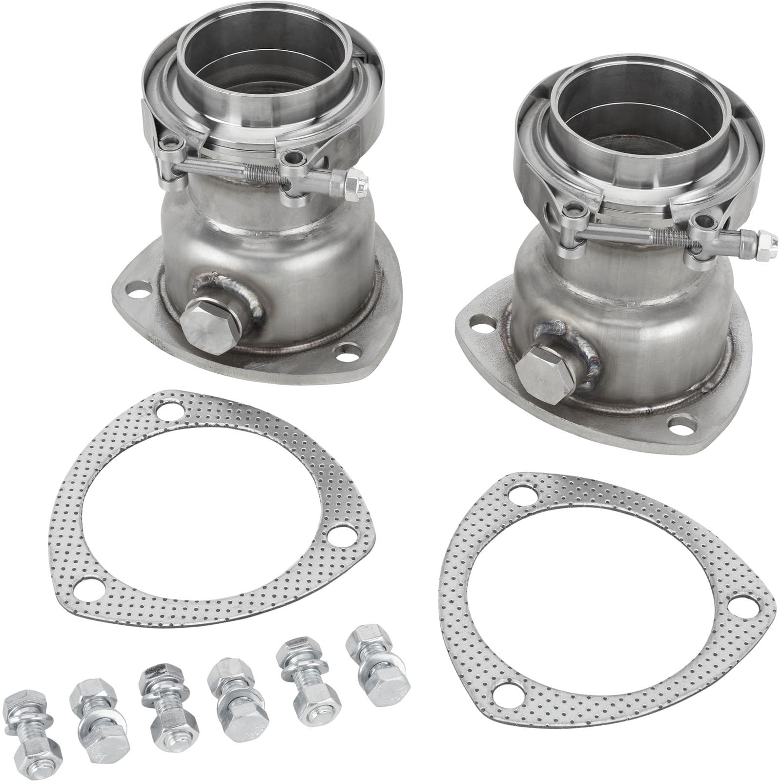 3-Bolt Exhaust Flange to V-Band Flange w/ O2 Bung, 3.5/2.5-in SS