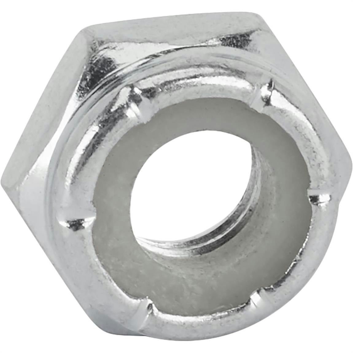 Steel Fine Thread Nylock Nuts, 1/4 Inch-28 Thread, 50 Pack