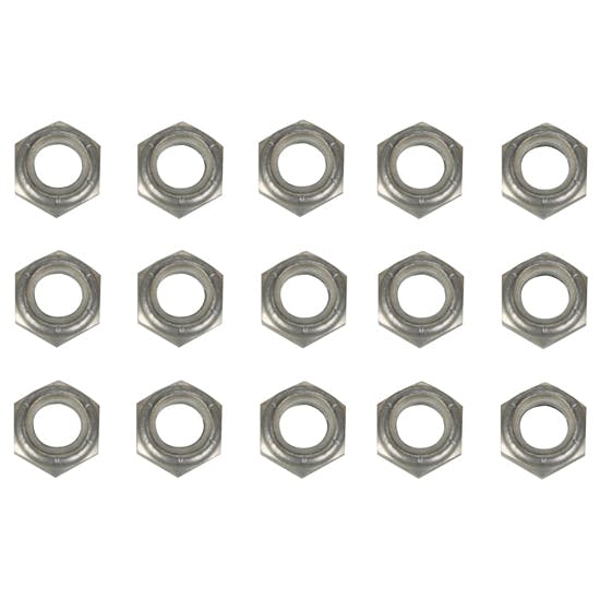 1/2 Inch Aluminum Nylock Bolt Nuts, 15 Pack