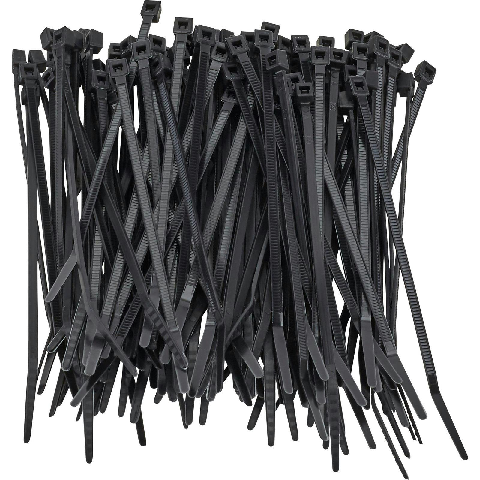 Zip Tie Wraps, Heavy Duty Black, 100 per Bag