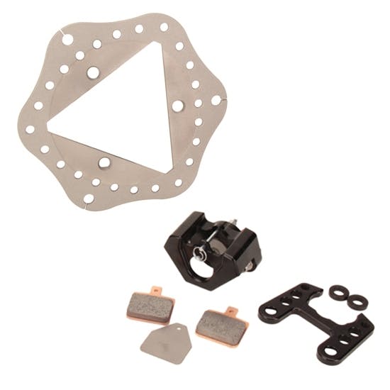 Ultra-Lite Sprint Left Front Brake Kit, Titanium Scalloped Rotor