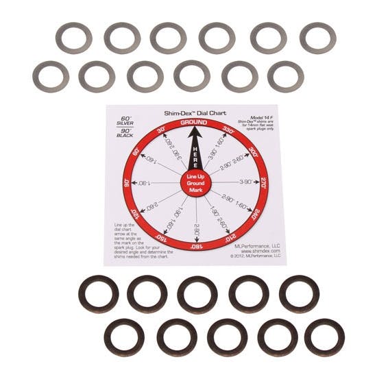 Shim-Dex 14F-CC Spark Plug Indexing Washer, 14mm Flat Seat, 24 Pk