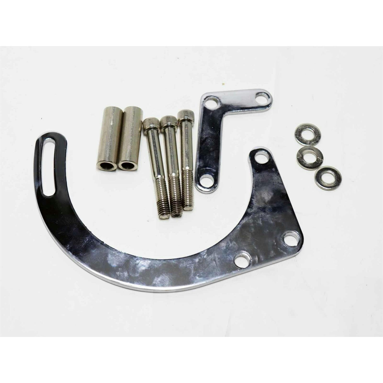 Small Block Chevy Low Mount Alternator Bracket, Chrome