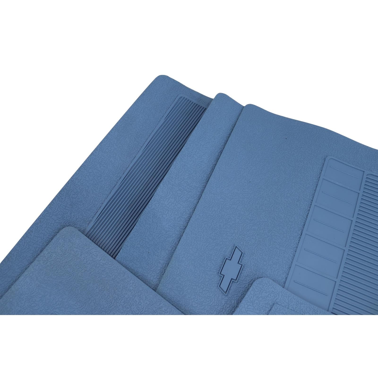 OER FP73003 Chevy 4 Piece Light Blue Floor Mat Set w/Bow Tie