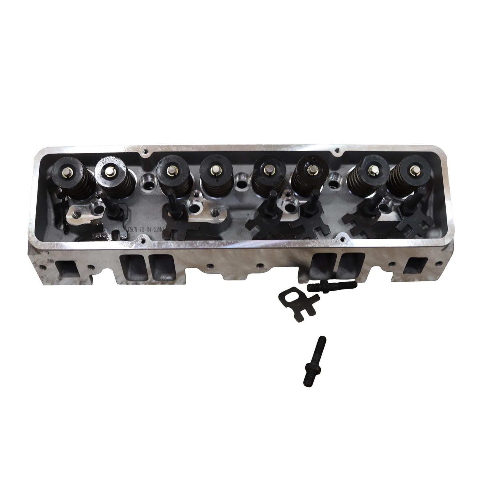 Flo-Tek 101505 Assembled S/B Chevy Aluminum Head, Angle Plug