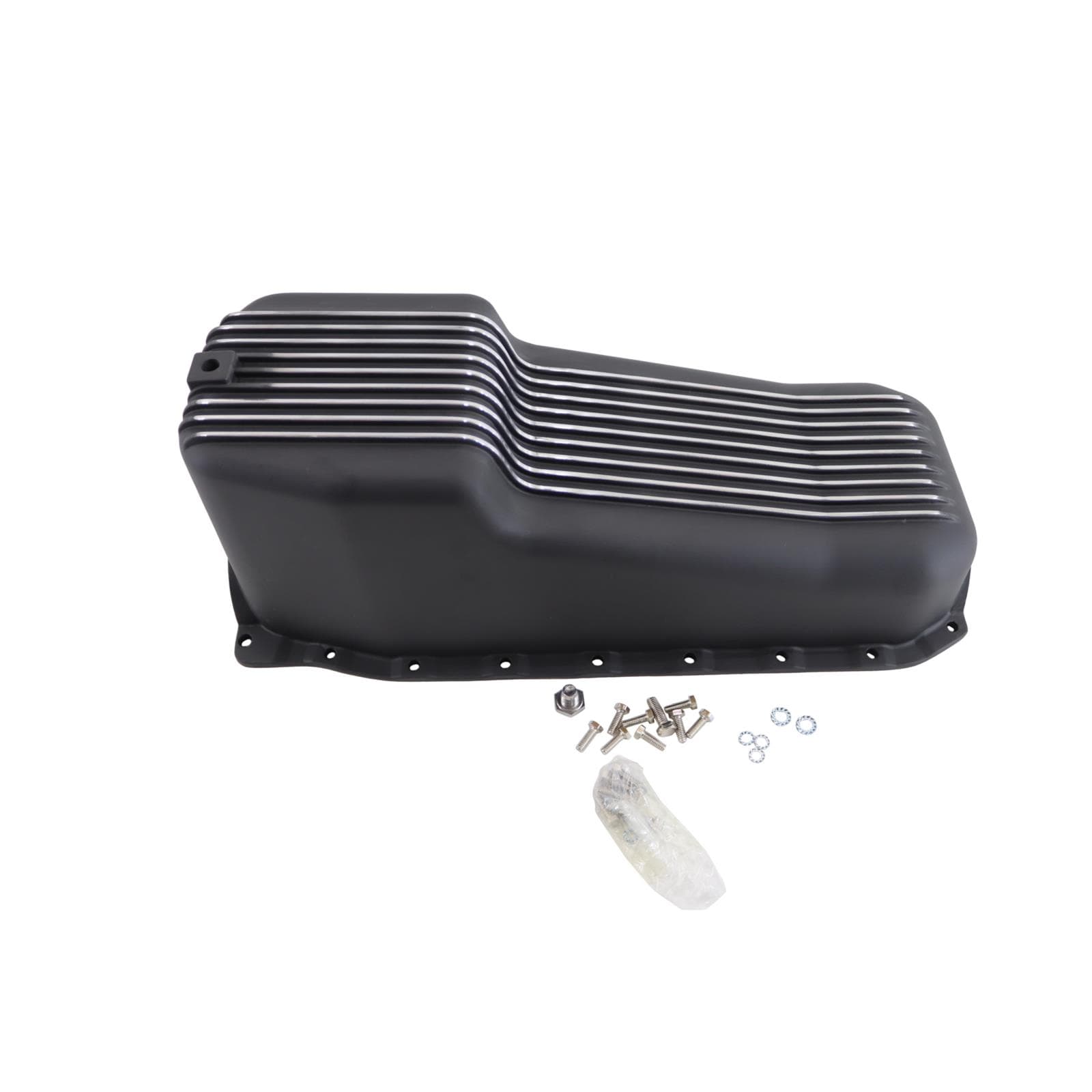1986-Up Small Block Chevy Painted Black Aluminum Oil Pan