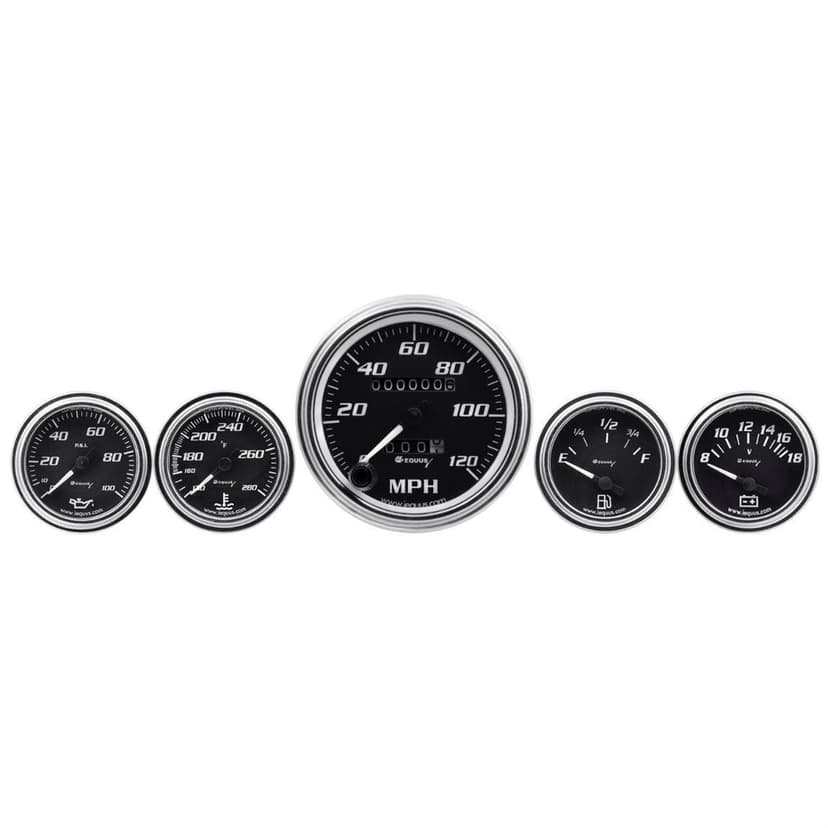 Equus E7500 7000 Series 5-Gauge Set, 3-3/8 Inch Mech. Speedometer