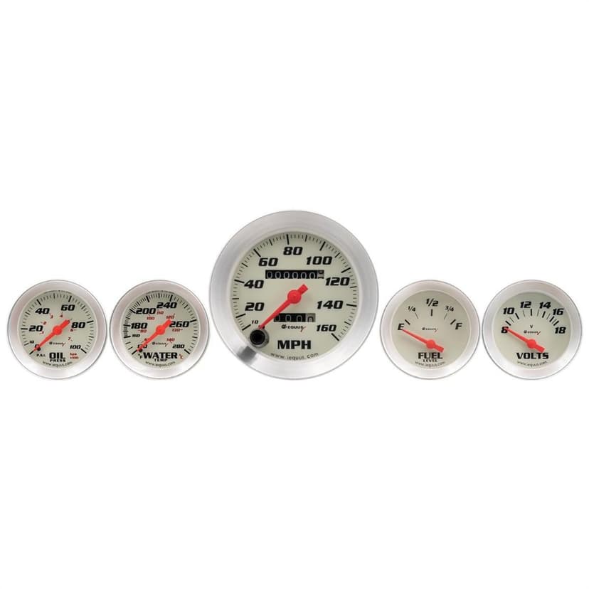 Equus E8500 8000 Series 5-Gauge Set, 3-3/8 Inch Mech. Speedometer