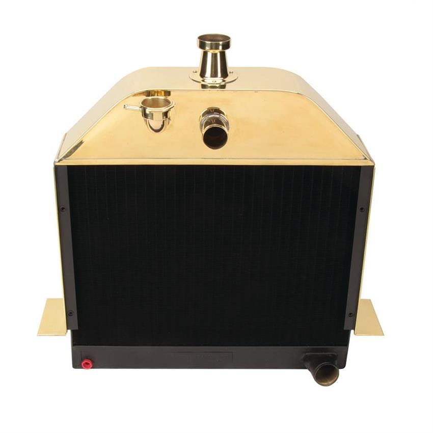 Brass T-Bucket Radiator, Fan, Shroud, Overflow Tank and Cap Kit