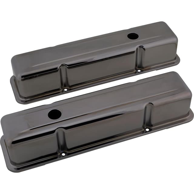 Speedway Motors SBC Tall Valve Covers, Black Chrome