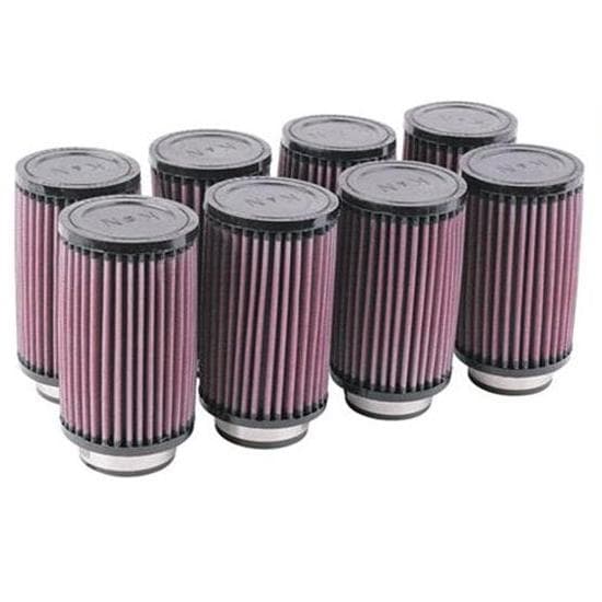 K&N 6 Inch Single Type Injector Stack Air Filters, 2-1/4 Inch, Set/8
