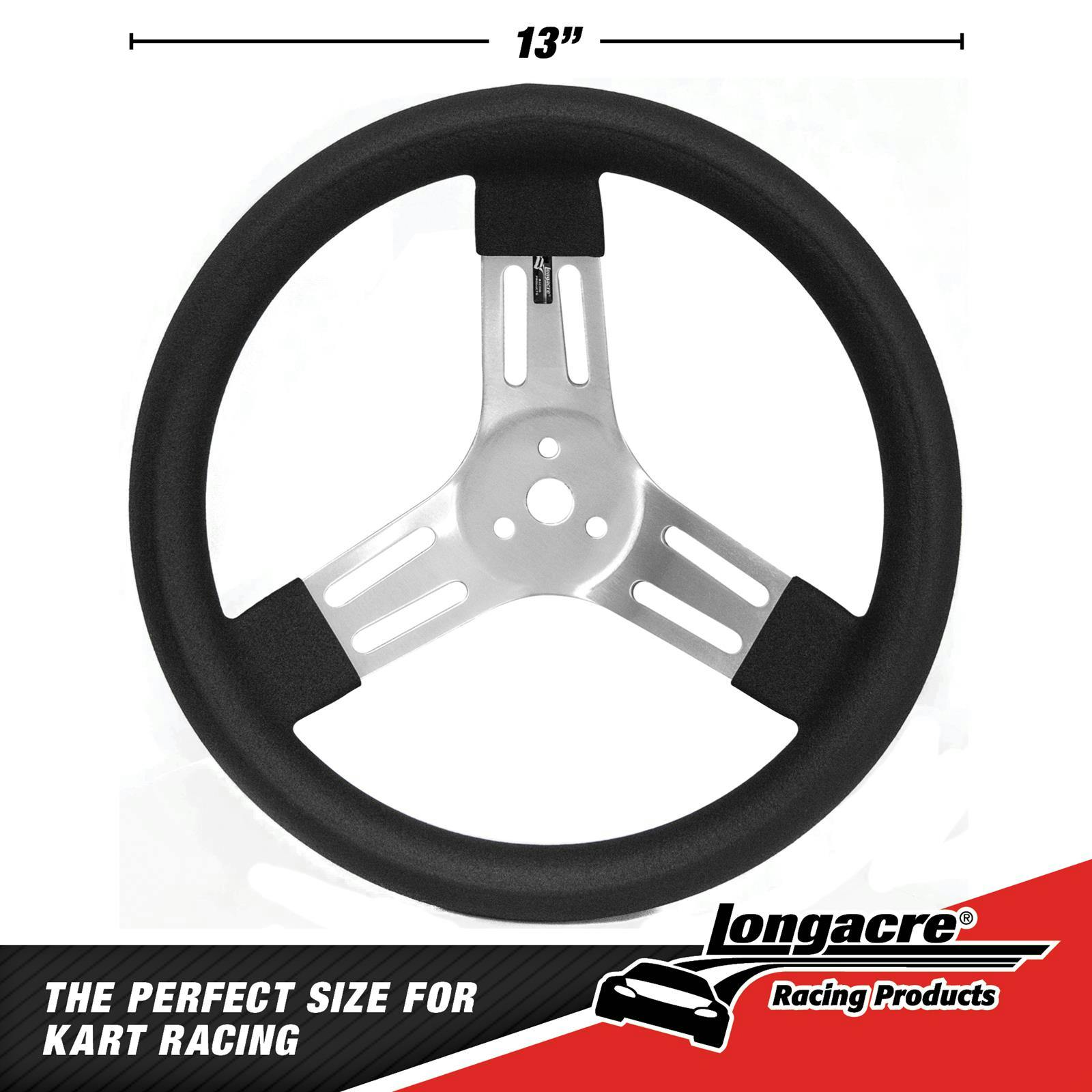 Longacre 15 Inch Aluminum Steering Wheel - Smooth Grip Racing Wheel With 2-3/4 Inch Dish