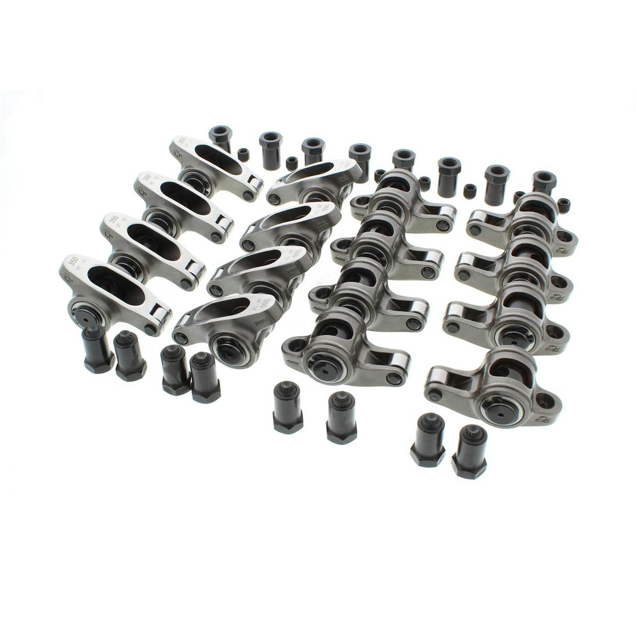 PRW 0235004 SBC Stainless Steel Roller Rockers, 1.6:1, 3/8 Stu
