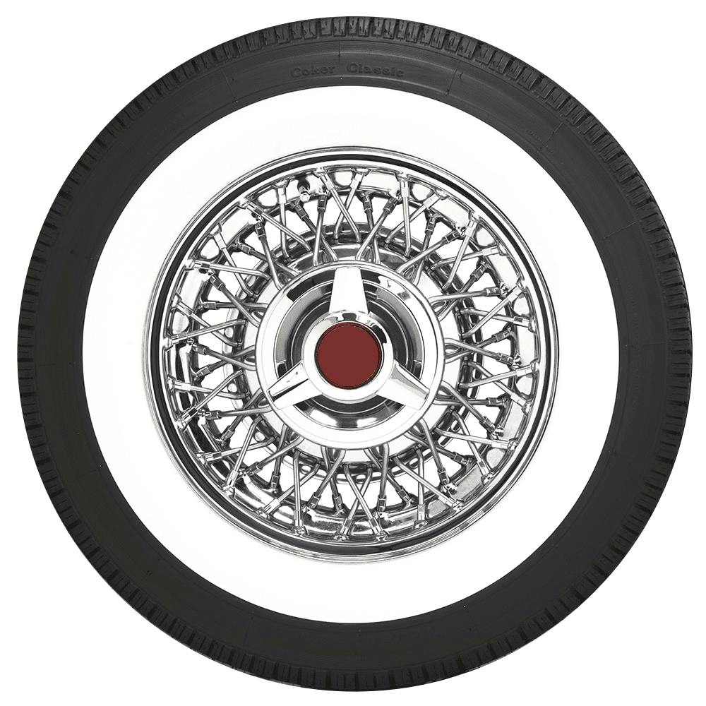 Coker 587050 Classic Tire, 2 1/2 Inch Whitewall, 215/75R15