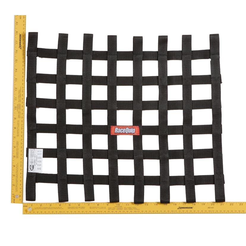 RaceQuip Ribbon Style Race Car Window Net, SFI 27.1, Black