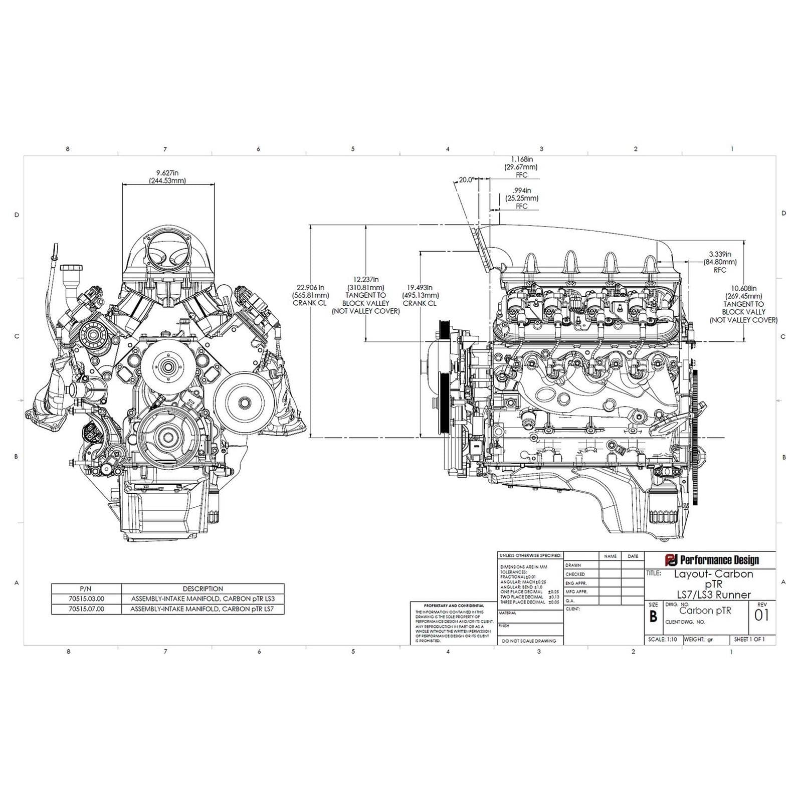 Performance Design Carbon pTR LS3 Intake Manifold