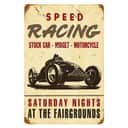 Speed Racing Vintage Tin Sign