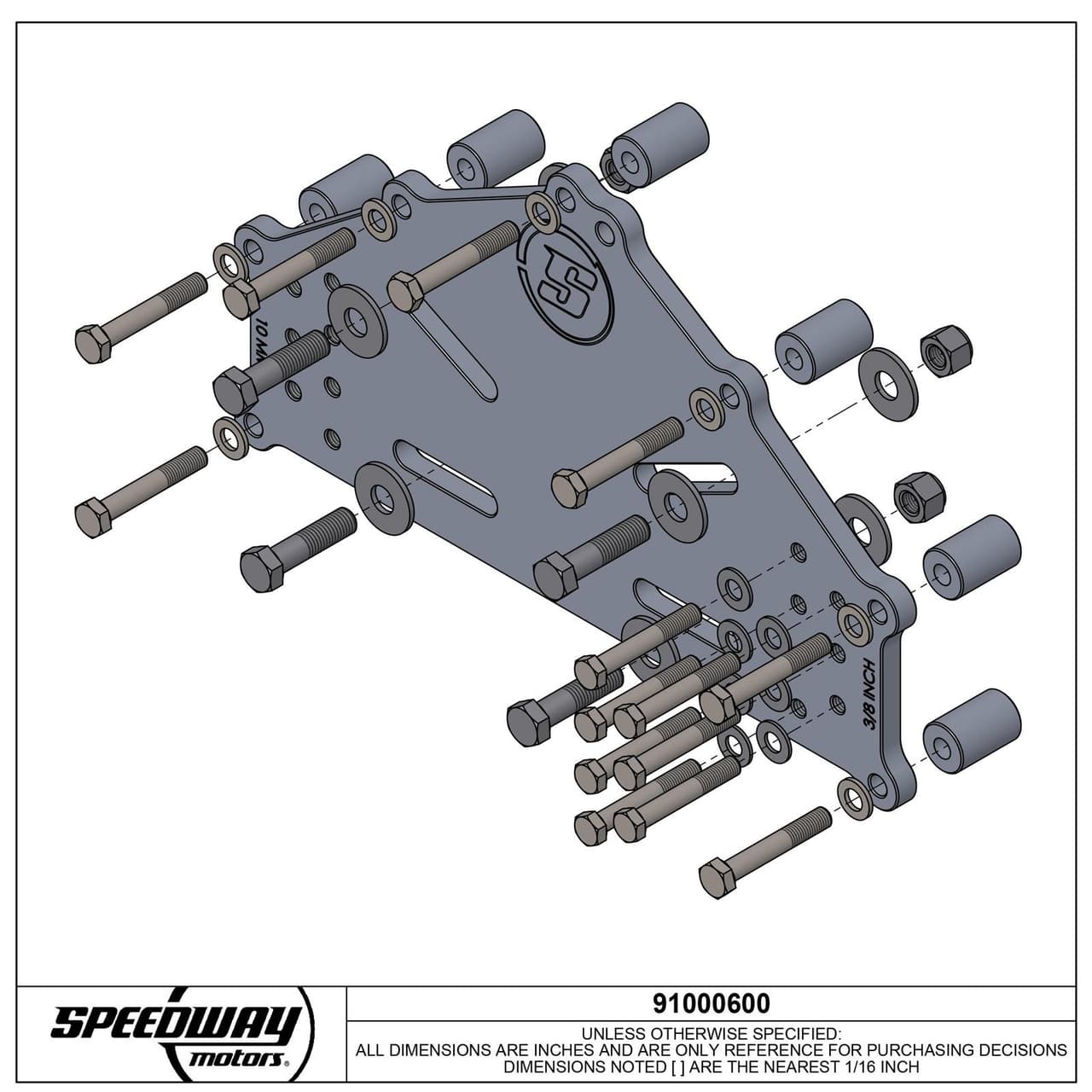 BlockDock™ Chevy Engine Stand Mounting Adapter Plate, LS/SBC/BBC