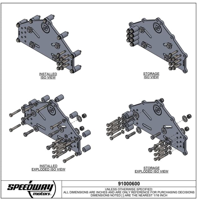 BlockDock™ Chevy Engine Stand Mounting Adapter Plate, LS/SBC/BBC