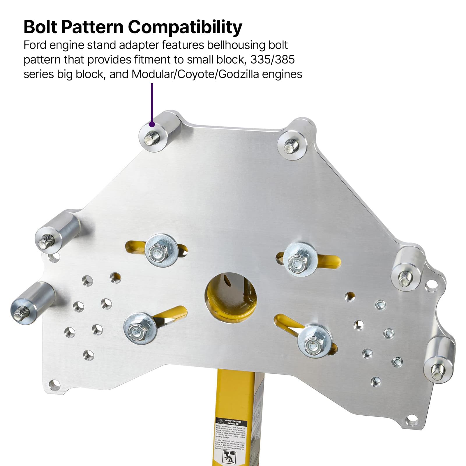 Heavy-Duty Engine Stand Adapter Plate for SBF/BBF/Coyote Engines