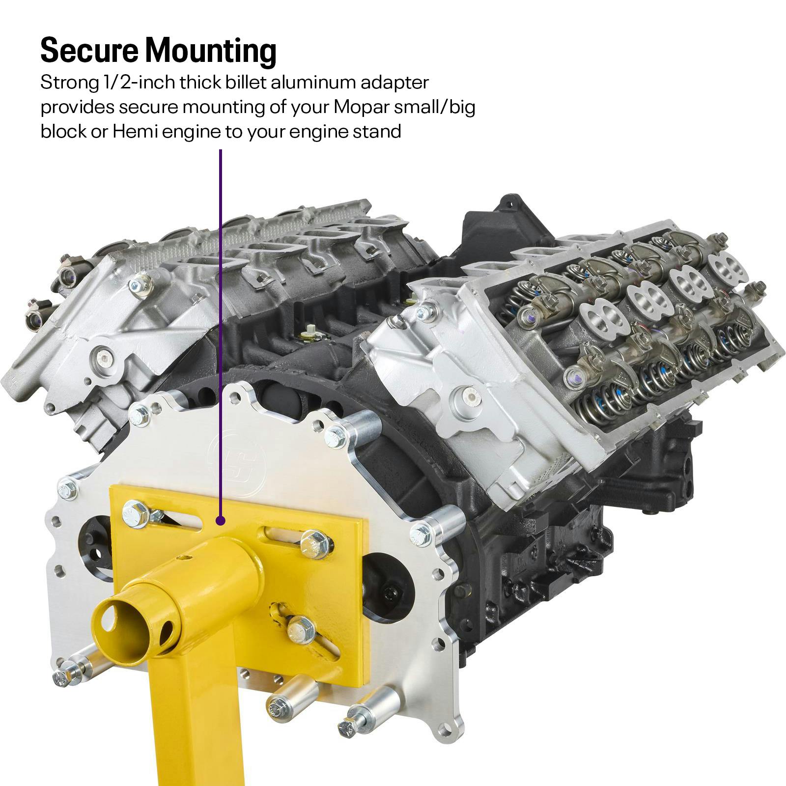 BlockDock™ Mopar Engine Stand Mount Adapter Plate, LA/B/RB/Hemi