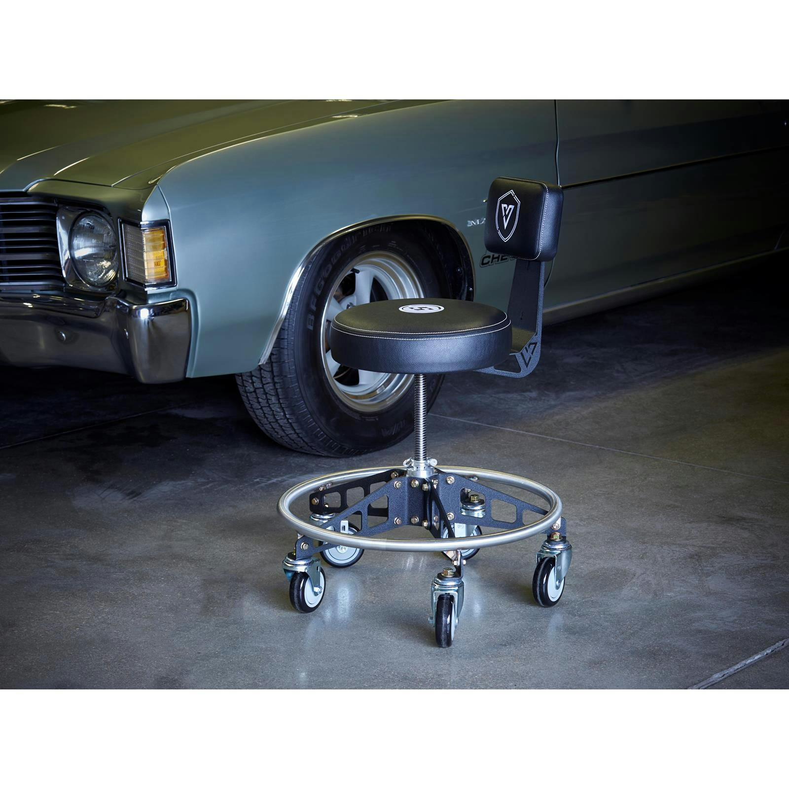 Speedway Motors Vyper Robust Steel Max Rolling Stool W/ Backrest