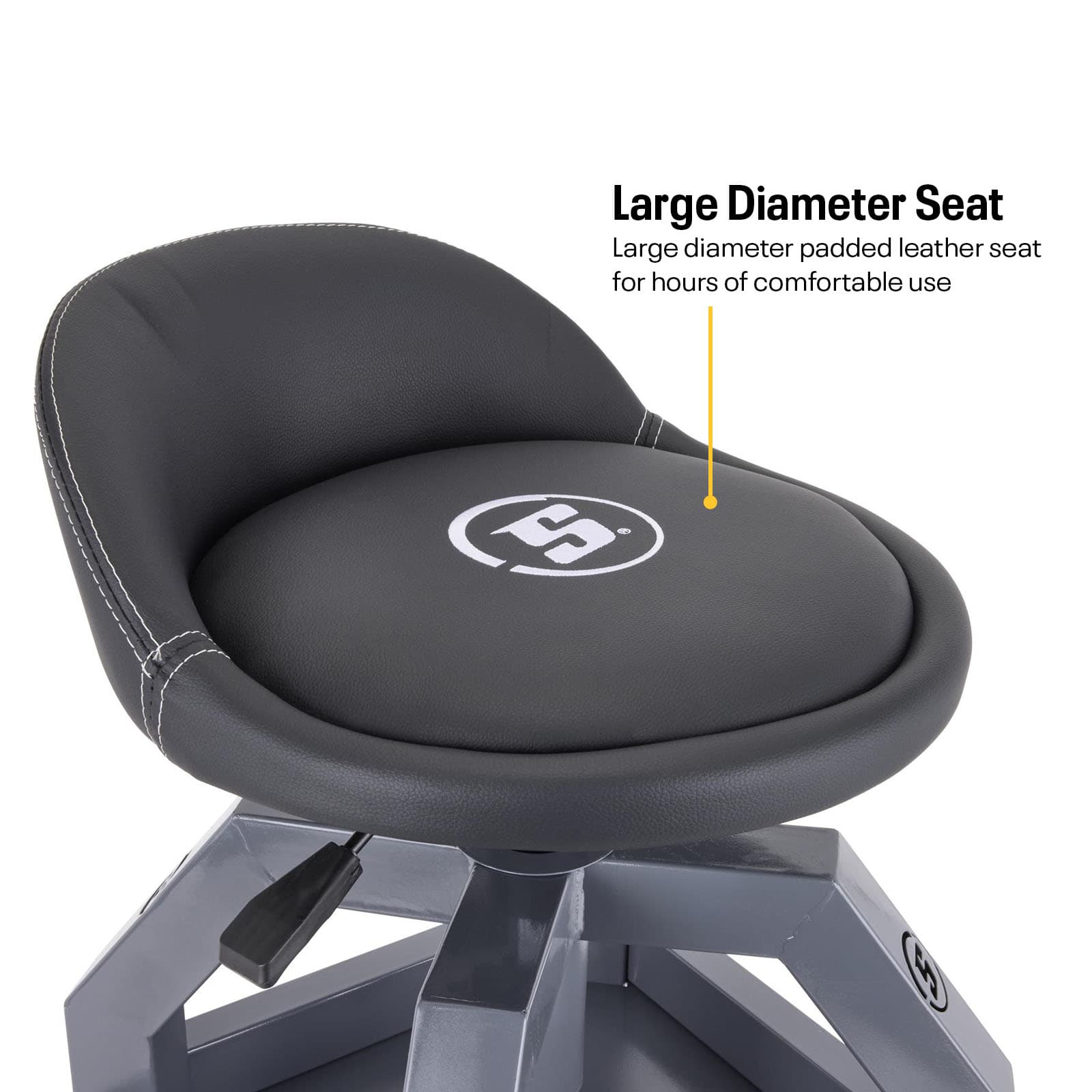 Heavy Duty Adjustable Height Rolling Shop Stool With Tool Tray