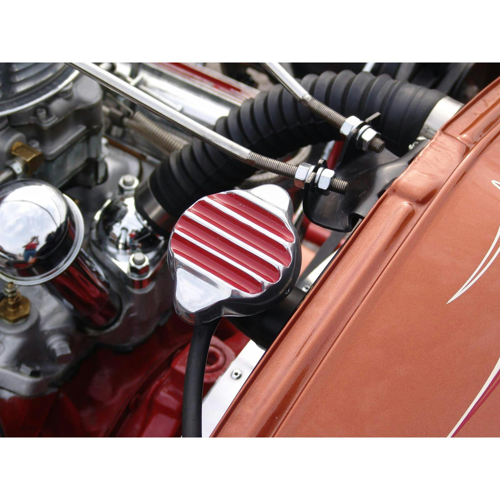 Speedway Finned Aluminum Radiator Cap Cover, 2-3/8 Inch ID