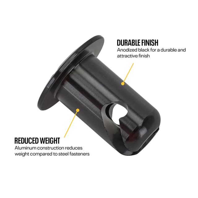 Black Aluminum 1/4 Turn Panel Fasteners, .500 Inch Grip, Pack/10