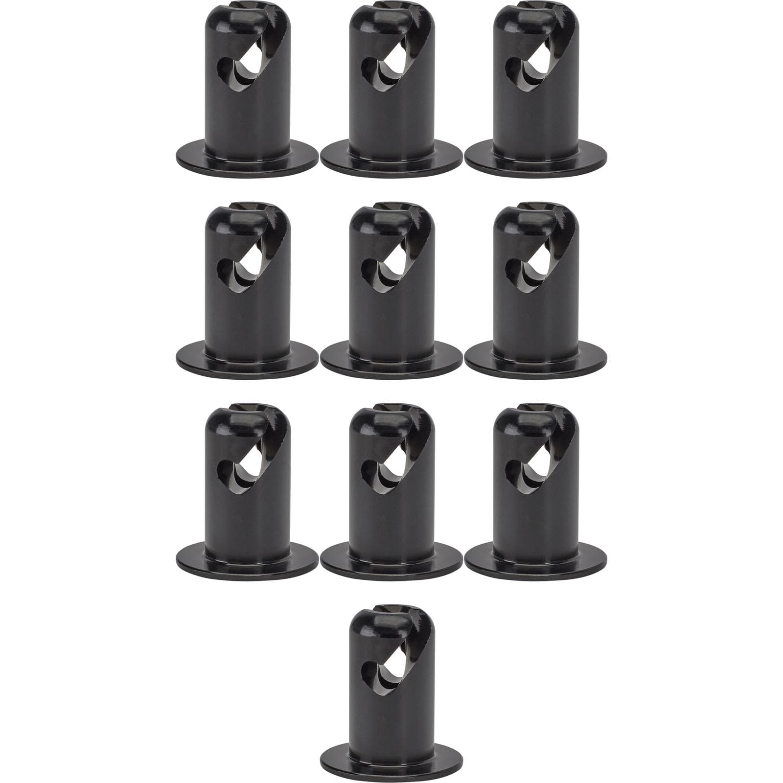 Black Aluminum 1/4 Turn Panel Fasteners, .500 Inch Grip, Pack/10