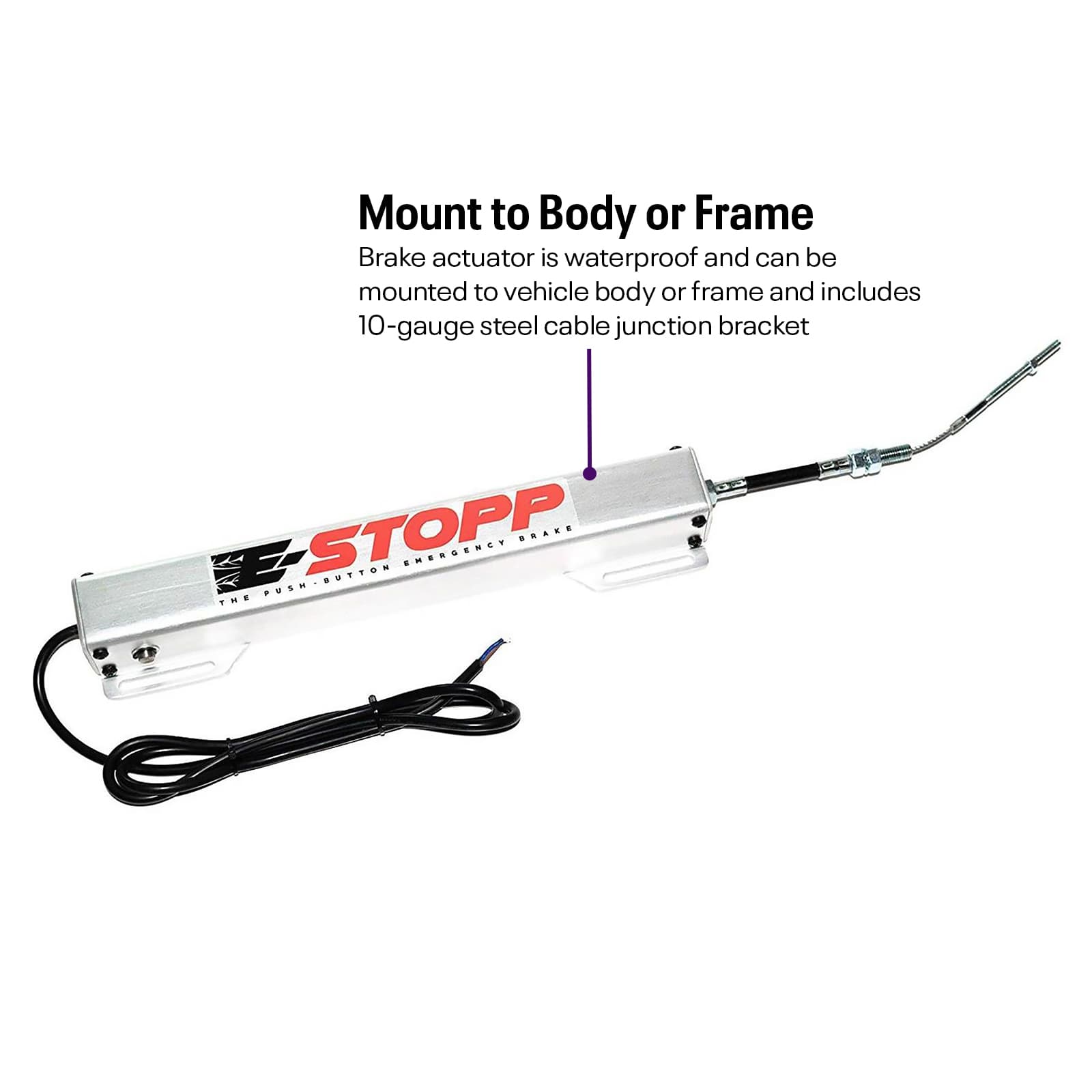 Electric Emergency Brake Kit with Cables and Brackets