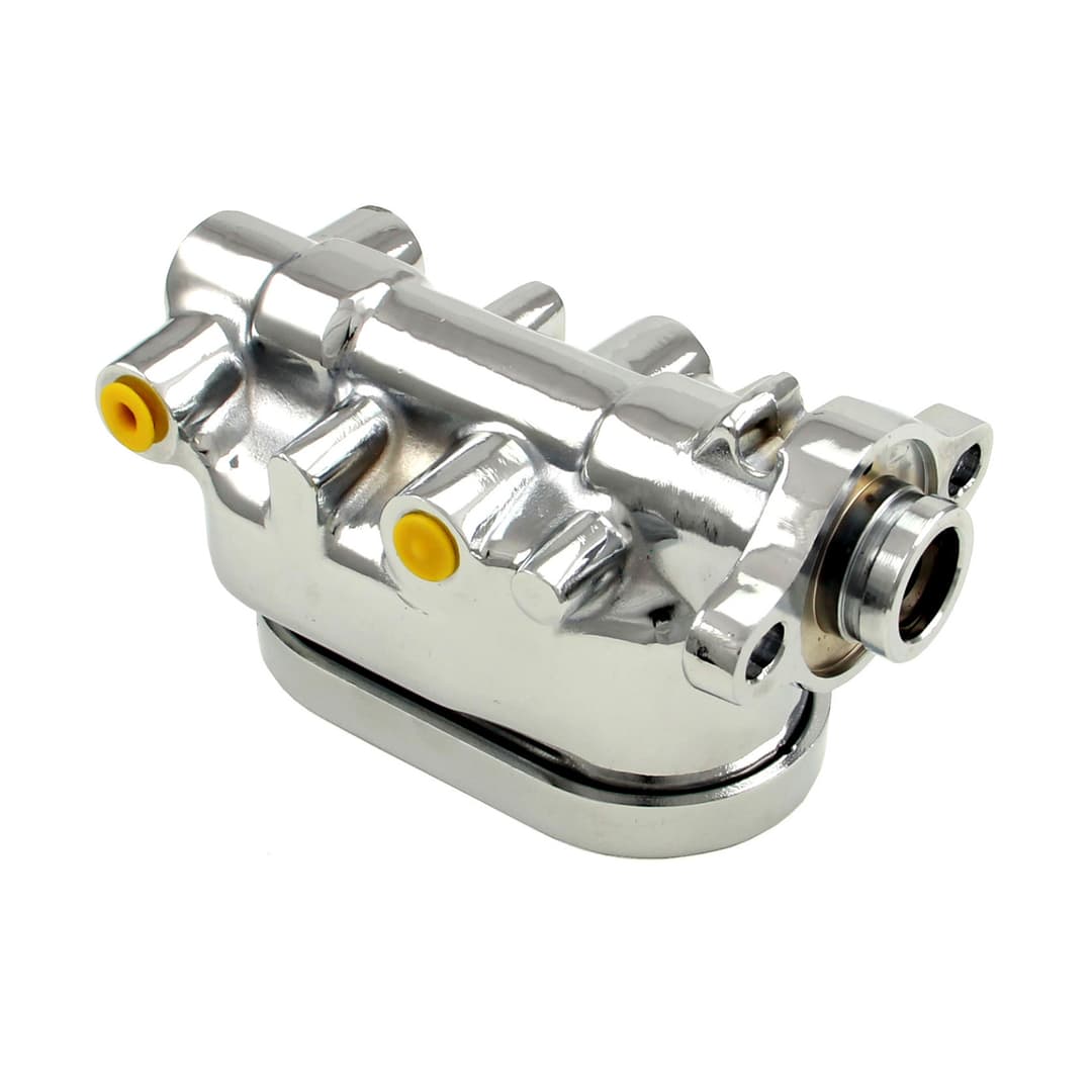 Universal GM, Smooth Top Aluminum Brake Master Cylinder, Chrome