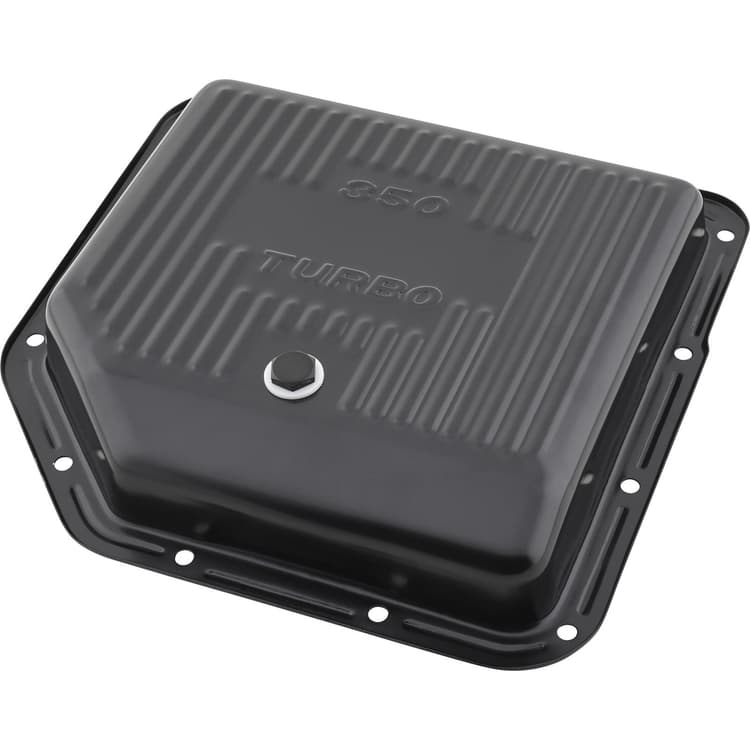 Th 400 Transmission Pan TH350 Transmission Pan - Steel Replacement Pan For GM Turbo 350 (2" Depth) - Black Finish With Drain Plug Th350 Deep Pan - Foto 10