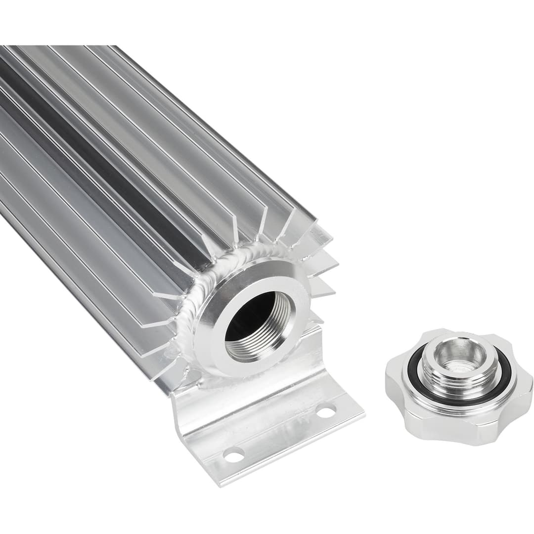 Aluminum Universal 13 Inch Finned Radiator Overflow Tank