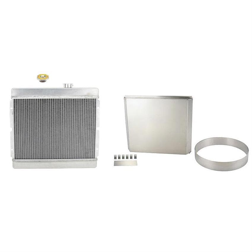 Small Universal Short Vertical Aluminum Radiator, RH w/Shroud