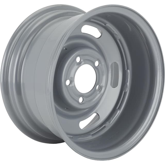 Speedway GM Style 15x8 In Rally Wheel, 5 on 4.75 Inch BP, Silver