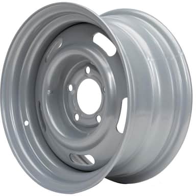 Speedway GM Style 15x8 In Rally Wheel, 5 on 4.75 Inch BP, Silver