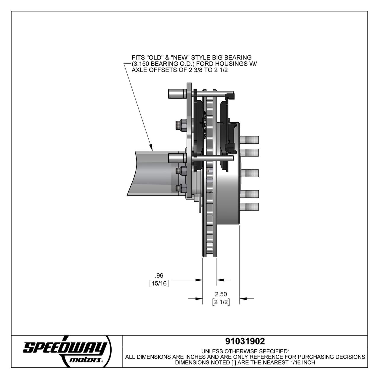 Ford 9 Inch Rearend Bolt-On Rear Disc Brake Kit