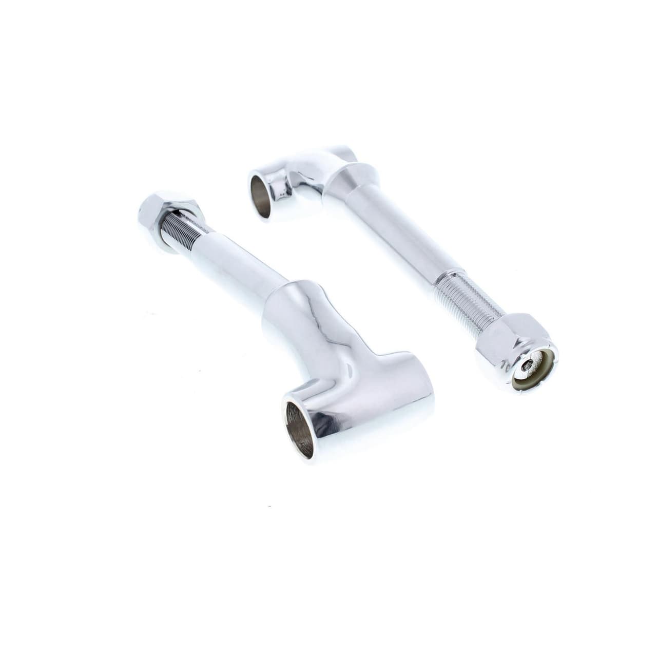 Speedway Front Solid Axle Leaf Spring Perches & Shackles, Chrome
