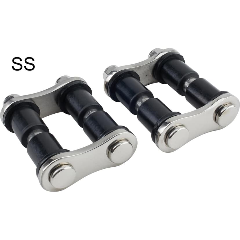 Speedway Front Solid Axle Leaf Spring Perches & Shackles, Chrome