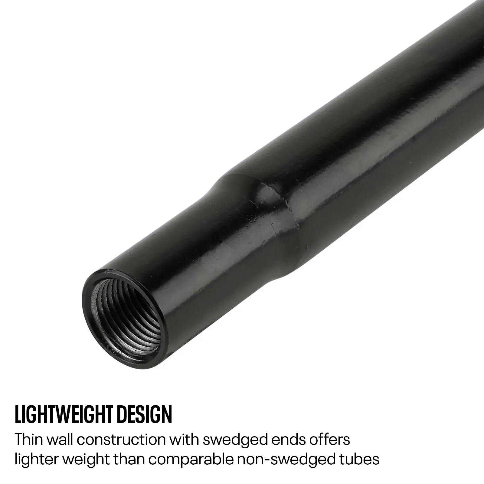 IMCA Approved 5/8 Thread Swedged Steel Tube, 23.5 Inch, Black